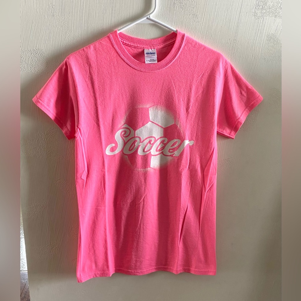 Neon pink soccer tshirt